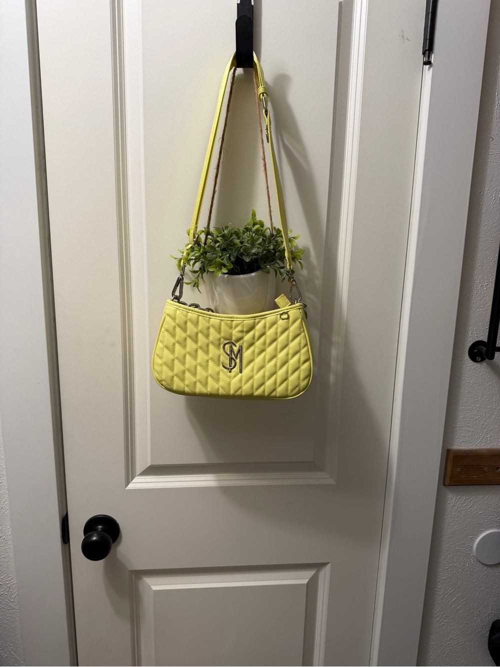 Steve Madden Quilted Crossbody Bag in Yellow
